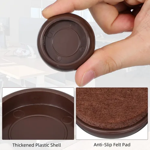 Miniatura 4 de Angoily Almohadillas y deslizadores de muebles para suelos de madera dura, 10 unidades de fieltro para patas de silla, almohadillas de movimiento