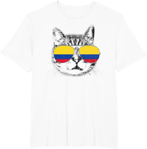 Miniatura 15 de Camisa de bandera de Colombia, orgullo colombiano, gato, hombres, mujeres, niños, camiseta de regalo