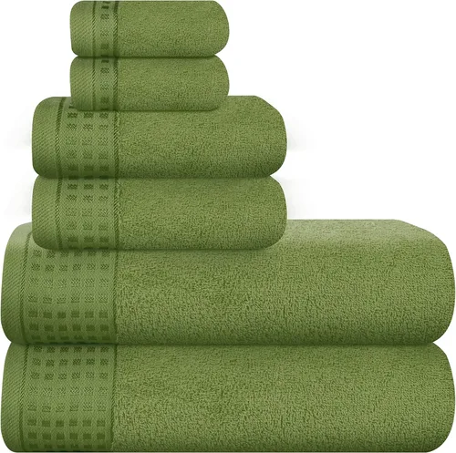 Miniatura 78 de GLAMBURG Juego de 2 toallas de baño de gran tamaño 100% algodón, 28 x 55 pulgadas, ultra suaves, altamente absorbentes, compactas, de secado rápido