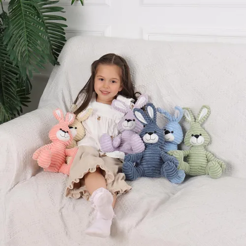 Miniatura 3 de Apricot Lamb Toys - Conejo Conejito de Pana de Peluche Animal de Peluche Suave y Tierno Perfecto para Niños (Conejo Verde, 8.5 Pulgadas)