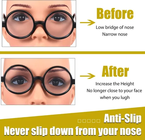 Miniatura 3 de Frienda 24 pares de almohadillas de nariz para lentes, cojín adhesivo de silicona suave con respaldo adhesivo, cámara de aire antideslizante