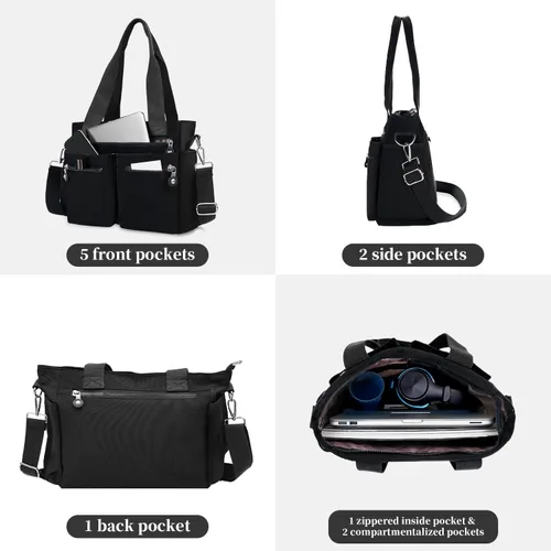 Miniatura 4 de Bolso de mano para mujer, bolsos de trabajo para mujer, bolsos cruzados con múltiples bolsillos