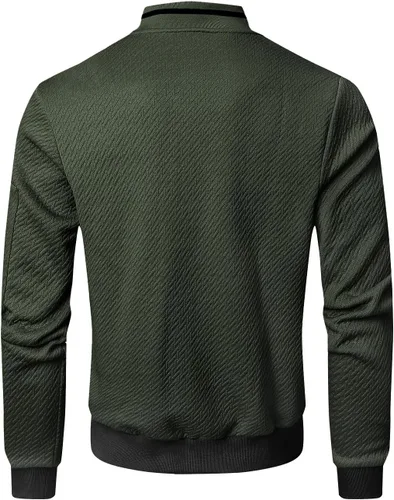 Miniatura 4 de SAVKOOV Chaqueta ligera de ajuste holgado para hombre, chaqueta bomber casual y elegante