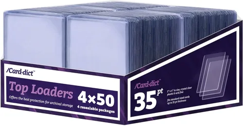 Miniatura 6 de Cargadores superiores de 50 unidades compatibles con tarjetas coleccionables de Pokémon, protectores rígidos de tarjetas deportivas de 35 puntos
