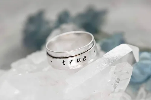 Miniatura 5 de Purity Ring True Love Waits Stamped Sterling Silver Spinner Ring