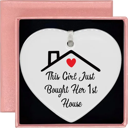 Miniatura 125 de Adorno Colgante Navideño en Forma de Corazón - Felicitaciones por la Nueva Casa, Regalo para Nuevo Propietario - Adorno para la Casa de Compradores