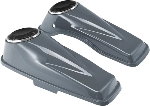 Miniatura 12 de TCT-MOTORPARTS Alforjas de mezclilla negra con tapas, bocina de 5 x 7 pulgadas, rejillas para Harley Street Glide Road King Road Glide Ultra Limited