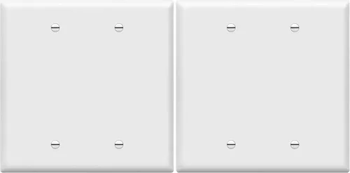 Miniatura 10 de ENERLITES - Cubierta de salida doble en blanco extra grande, placa de pared de dos bandas en blanco, tamaño grande, 2 bandas de 5.5 x 5.5 pulgadas