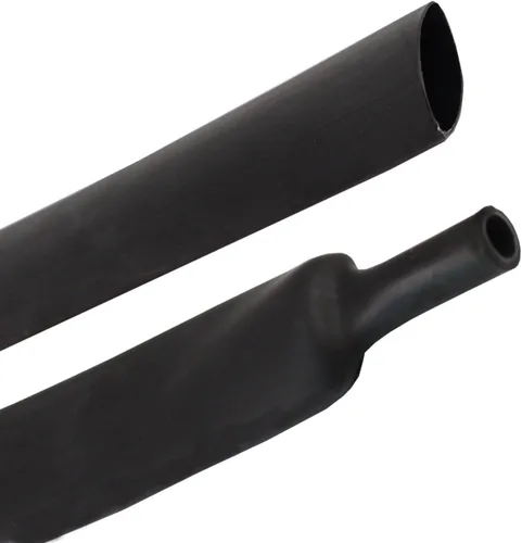 Tubo termorretráctil negro 3:1 de doble pared con adhesivo marino forrado con pegamento impermeable para cables, protectores de cables, conectores