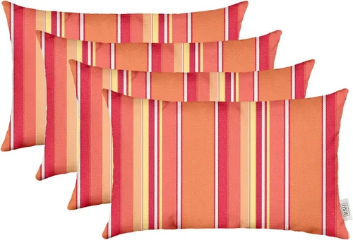 Miniatura 84 de RSH DECOR: Sunbrella - Juego de 4 almohadas lumbares, 20 x 12 pulgadas, tela de rendimiento resistente al agua y a la decoloración, fundas