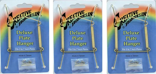 Creative Hobbies® Ganchos de exhibición de platos de lujo, estilo resorte, ensamblados y listos para usar, capacidad para platos de 5 a 7 pulgadas,