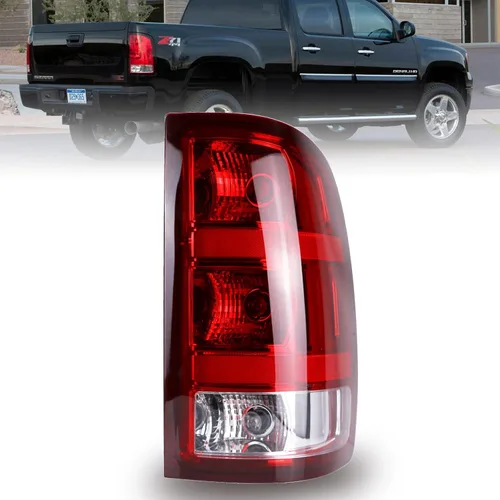 Luz Trasera Compatible con 2007-2014 GMC Sierra 1500 2500HD 3500HD Luz de Freno, Señal, Bombilla # 25958485 GM2801208 del Lado Derecho del Pasajero