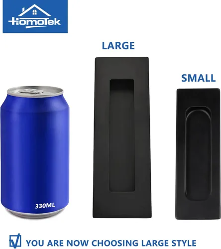 Miniatura 3 de HOMOTEK Paquete de 4 tiradores de puerta corrediza empotrados de 5.91 pulgadas para puertas corredizas de granero, cajón de gabinete, tamaño pequeño