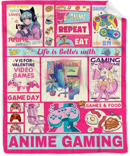 Miniatura 8 de Manta "Fácilmente Distraído por Videojuegos y Ramen" Manta de Videojuegos Manta de Ramen Regalo Regalos de Videojuegos Manta Ligera y Suave