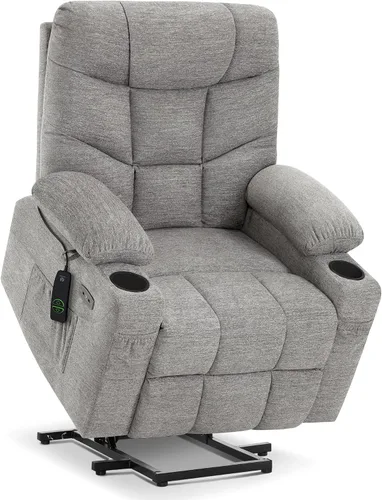 Miniatura 19 de MCombo Silla reclinable Power Lift con reposapiés extendido para personas mayores, tela 7287 (marrón, mediano)