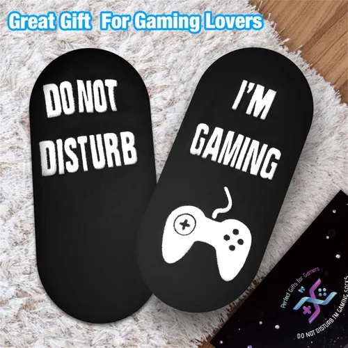 Miniatura 2 de QAPIZM Calcetines de juegos Do Not Disturb, calcetines para jugadores, regalos divertidos para adolescentes, niños, hombres, mujeres, padre, papá