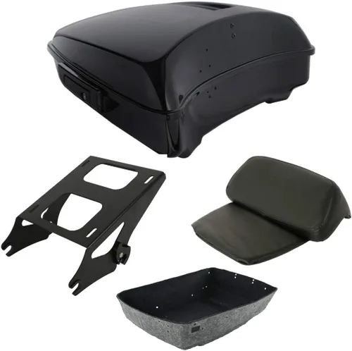 Miniatura 16 de TCT-MOTORPARTS Respaldo Negro Razor de 5.5" para Montaje en Maletero Compatible con Harley Trunk Road Street Glide King Glide 2014-2025 Tronco