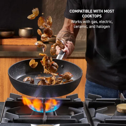 Miniatura 8 de T-fal Stone Force Platinum - Juego de utensilios de cocina antiadherentes de 12 piezas, apto para horno y parrilla hasta 400°F, juego de cocina