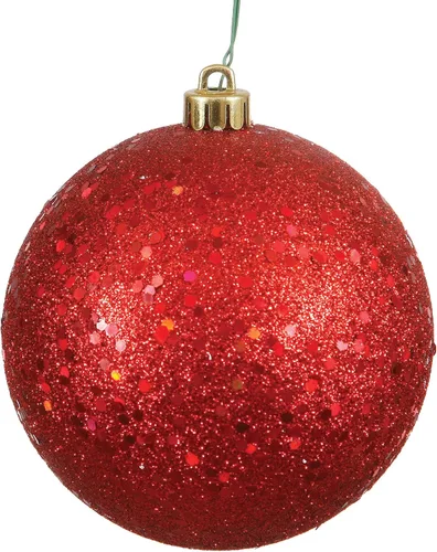Miniatura 21 de Vickerman Adorno de bola de Navidad inastillable con acabado de lentejuelas con tapa perforada, 6 por bolsa, 4 pulgadas, color negro