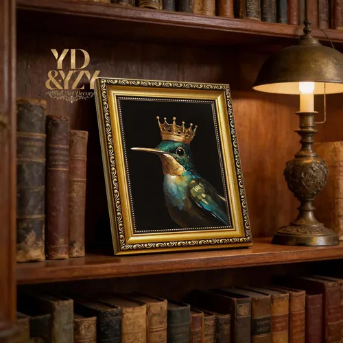 Miniatura 3 de YD&YZY Arte de pared de rana divertida para baño con marco dorado, lienzo de rana en el inodoro leyendo periódico, decoración de pared, pintura