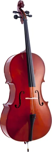 D'Luca Meister Paquete de cello para estudiante con pie, bolsa, cuerdas, afinador cromático, colofonia y arco