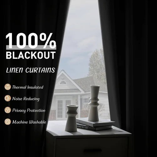 Miniatura 5 de UHITECH Cortinas opacas de 35 pulgadas de largo para sala de estar, 2 paneles, cortina opaca corta para cocina para ventanas pequeñas, cortinas