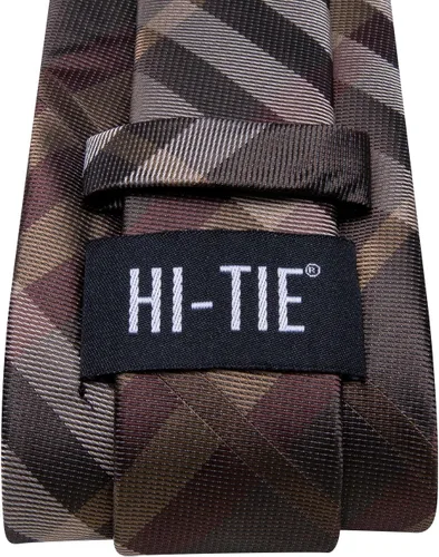 Miniatura 336 de Hi-Tie Corbata clásica de cachemira para hombre con pañuelo y gemelos a cuadros
