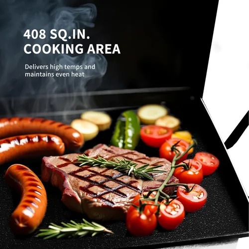 Miniatura 4 de Plancha de gas propano portátil flexible de 30 pulgadas con tapa, 2 quemadores de 30,000 BTU, parrilla grande de 30 pulgadas con estante