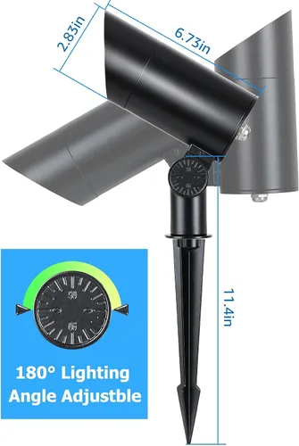 Miniatura 7 de SUNVIE - Paquete de 2 focos LED para exteriores de 30 W, foco ultrabrillante de 120 V, 3000 lm, con poste de bandera de metal, luz de inundación