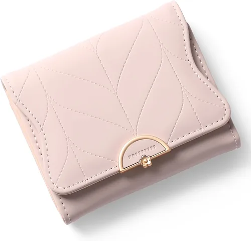 Miniatura 18 de RNIEGA Cartera pequeña de cuero para mujer, con bloqueo RFID, tarjetero compacto con cremallera y bolsillo para monedas con ventana de identificación