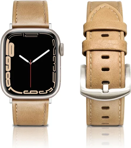Miniatura 13 de EDIMENS Correas de cuero compatibles con Apple Watch de 1.81 pulgadas, 1.77 pulgadas, 1.73 pulgadas, 1.65 pulgadas (serie 1, 2, 3) para hombres