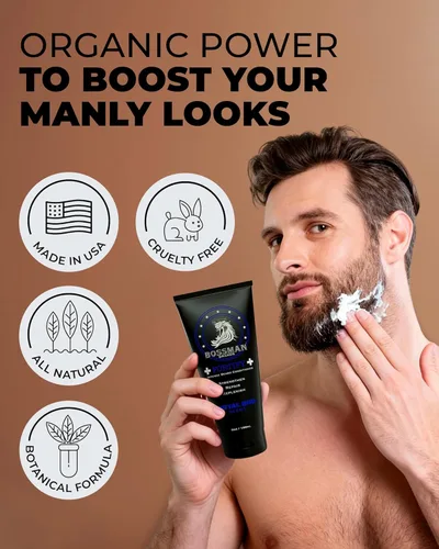 Miniatura 3 de Bossman Kit esencial de barba para hombres, regalos para papá para el día del padre, juego de 3 – gelatina de aceite para barba, crema