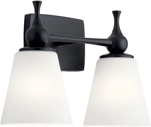 Miniatura 11 de Kichler Cosabella™ - Aplique de pared con 1 luz de 6 pulgadas con estuche grabado satinado ópalo en níquel pulido