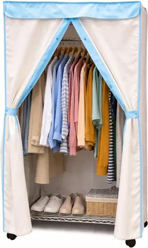Miniatura 10 de Formosa Covers Funda portátil para estante de ropa, protege tu ropa del polvo, mantiene tu habitación organizada en beige caqui (solo funda)