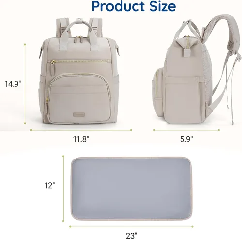 Miniatura 6 de mommore Mochila de neopreno para pañales de bebé, pequeña y ligera, resistente al agua, para niños y niñas, recién nacidos, con cambiador, correas