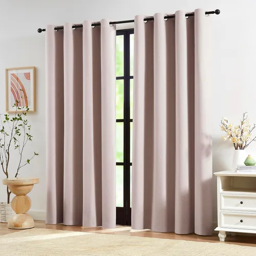 Miniatura 33 de Jubilantex Cortinas opacas plisadas negras de 63 pulgadas, cortinas de lino sintético para dormitorio, sala de estar, casa rural, juego de cortinas