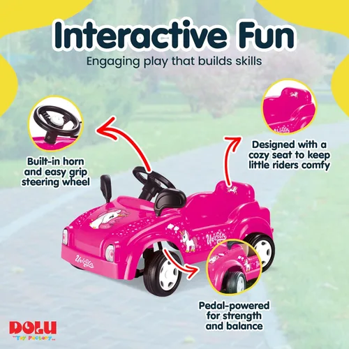 Miniatura 3 de DOLU Vehículo mágico de juguete para niños con bocina incorporada, diversión de conducción en interiores y exteriores para niños pequeños a partir