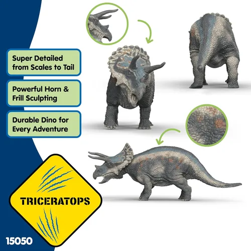 Miniatura 2 de Schleich Dinosaurios - Figura de dinosaurio Triceratops - Figuras de dinosaurios realistas para niños y niñas - Divertidos juguetes educativos