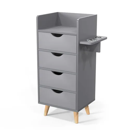 Miniatura 10 de OmySalon Armario de almacenamiento de 4 capas, equipo organizador de estación de peluquería de belleza, juego de estación de estilista con 2 Negro