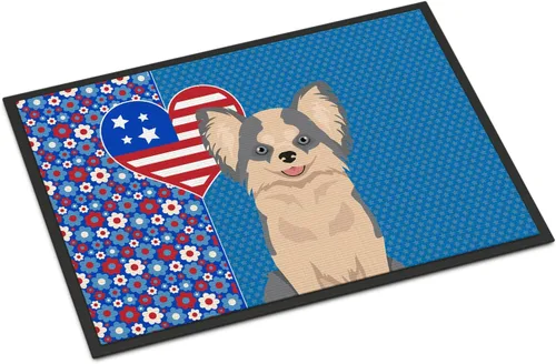Miniatura 123 de Caroline's Treasures WDK5119JMAT Airedale Terrier USA - Tapete para interiores o exteriores, 24 x 36 pulgadas, tapete para puerta delantera