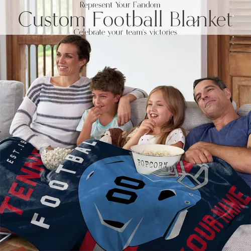 Miniatura 119 de Manta personalizada para fanáticos del fútbol americano – Se envía al día siguiente – Hecha en Estados Unidos – Manta de vellón personalizada