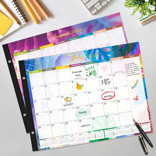 Miniatura 9 de Gannyfer Calendario de escritorio 2026-18 meses, calendario de escritorio grande, para usar ahora hasta diciembre de 2026, calendario de escritorio