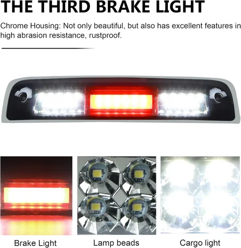 Miniatura 3 de Tresound Tercera luz de freno LED para Dodge Ram 1500 2500 3500 2009-2017 Luz de carga