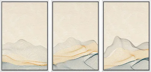 Miniatura 113 de SIGNWIN Lienzo enmarcado para pared, juego de arte tranquilo con reflejo de lago, acuarela, montaña y agua, ilustraciones modernas, arte abstracto