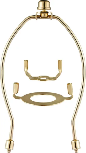 Soporte de arpa de pantalla de lámpara de 8 pulgadas, arpa de lámpara de níquel con adaptador E26 UNO Fitter, juego de sillín y remate estándar IPS,