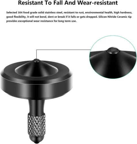 Miniatura 6 de Exquisita parte superior giratoria de metal, juguete para ansiedad de acero inoxidable muy bien mecanizado, equilibrio perfecto durante más de 9