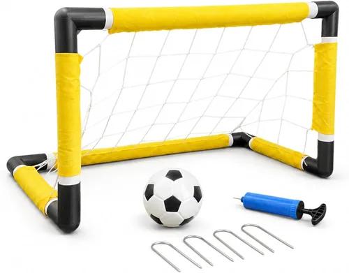 Miniatura 7 de Juego de portería de fútbol para niños con pelota, bomba y red, juguete deportivo portátil al aire libre para diversión de verano, fácil