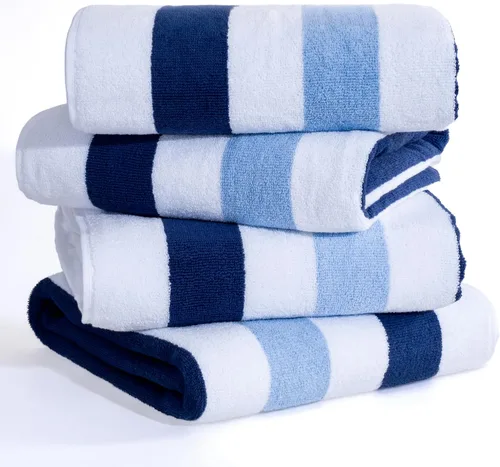 Miniatura 9 de American Soft Linen Cabana - Toallas de playa a rayas, 30 x 60 pulgadas, 4 piezas, toallas de piscina de gran tamaño, secado rápido, sin arena, Beige