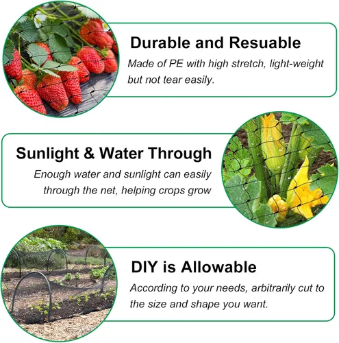 Miniatura 2 de Red para pájaros para jardín, barrera reutilizable de 13 x 33 pies, red de malla para plantas que protege las plantas de plantas de árboles frutales