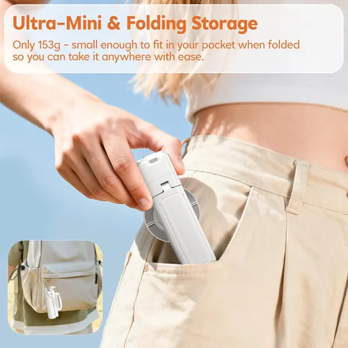 Miniatura 7 de Mini palo magnético para selfie para iPhone, trípode portátil 4 en 1 de tamaño de bolsillo para iPhone MagSafe/Android con control remoto/luces